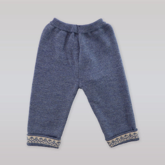 Paz Rodriguez Baby Vintage Style Knitted Trousers In Soft Blue