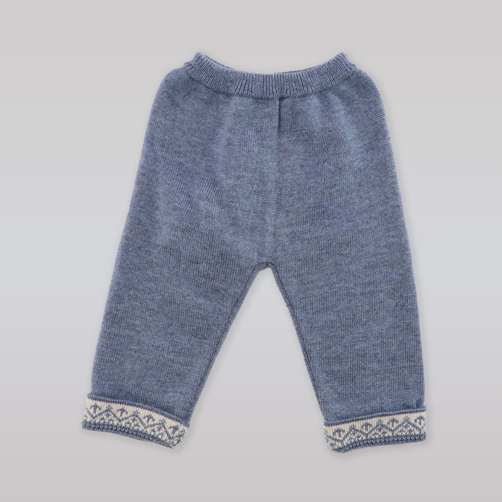 Paz Rodriguez Baby Vintage Style Knitted Trousers In Soft Blue