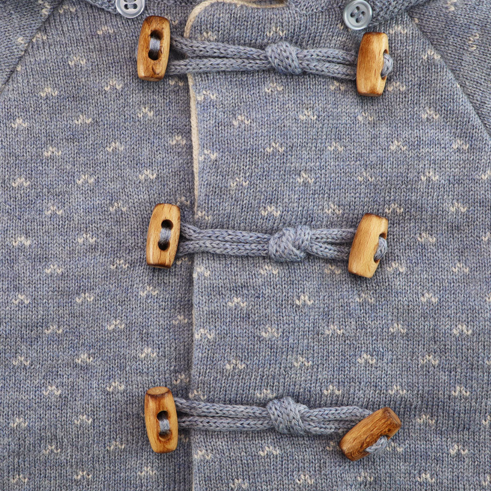 Paz Rodriguez Porcelana Hooded Knit Baby Coat Azul Plomo