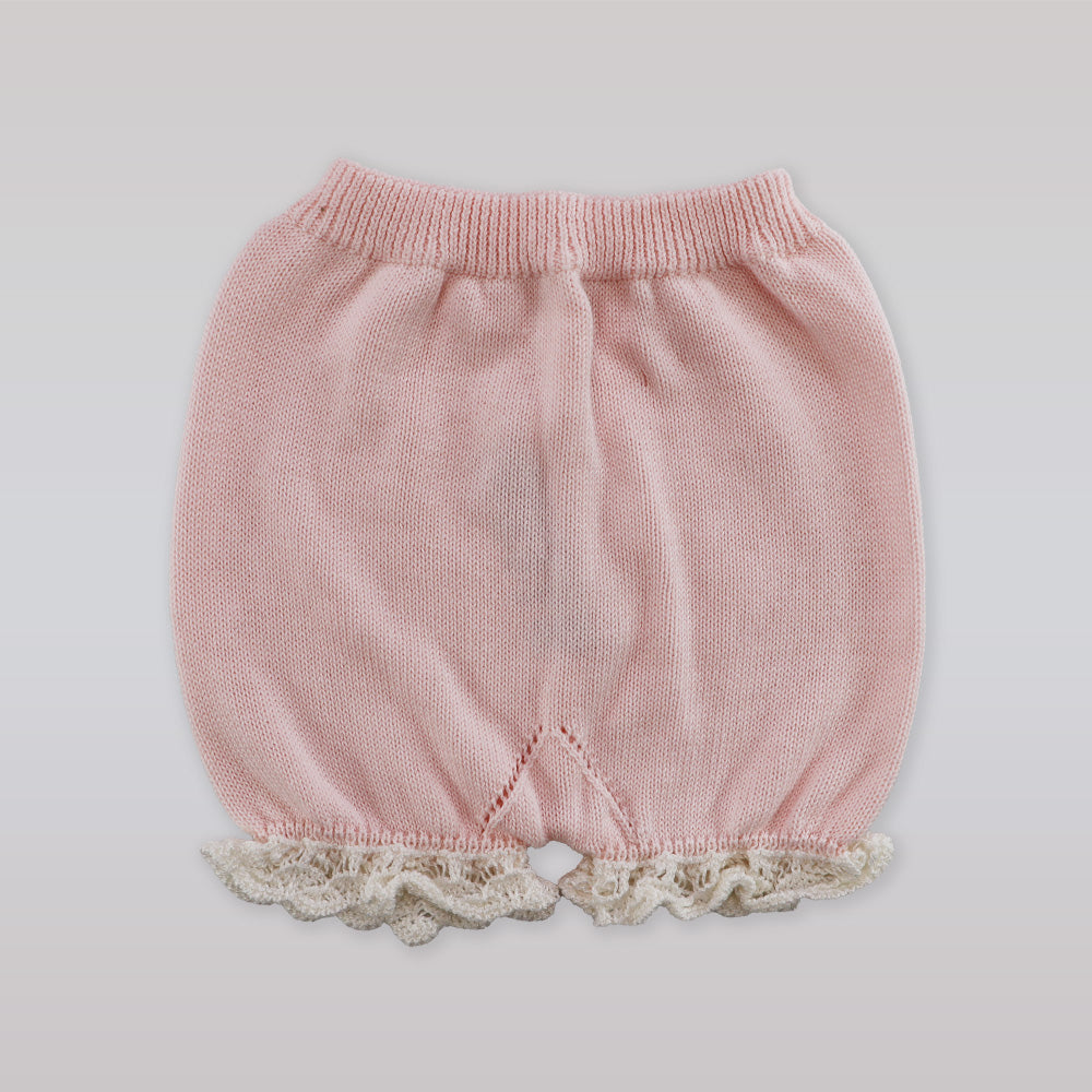 Paz Rodriguez Pink and White Knit Baby Giletu Vest