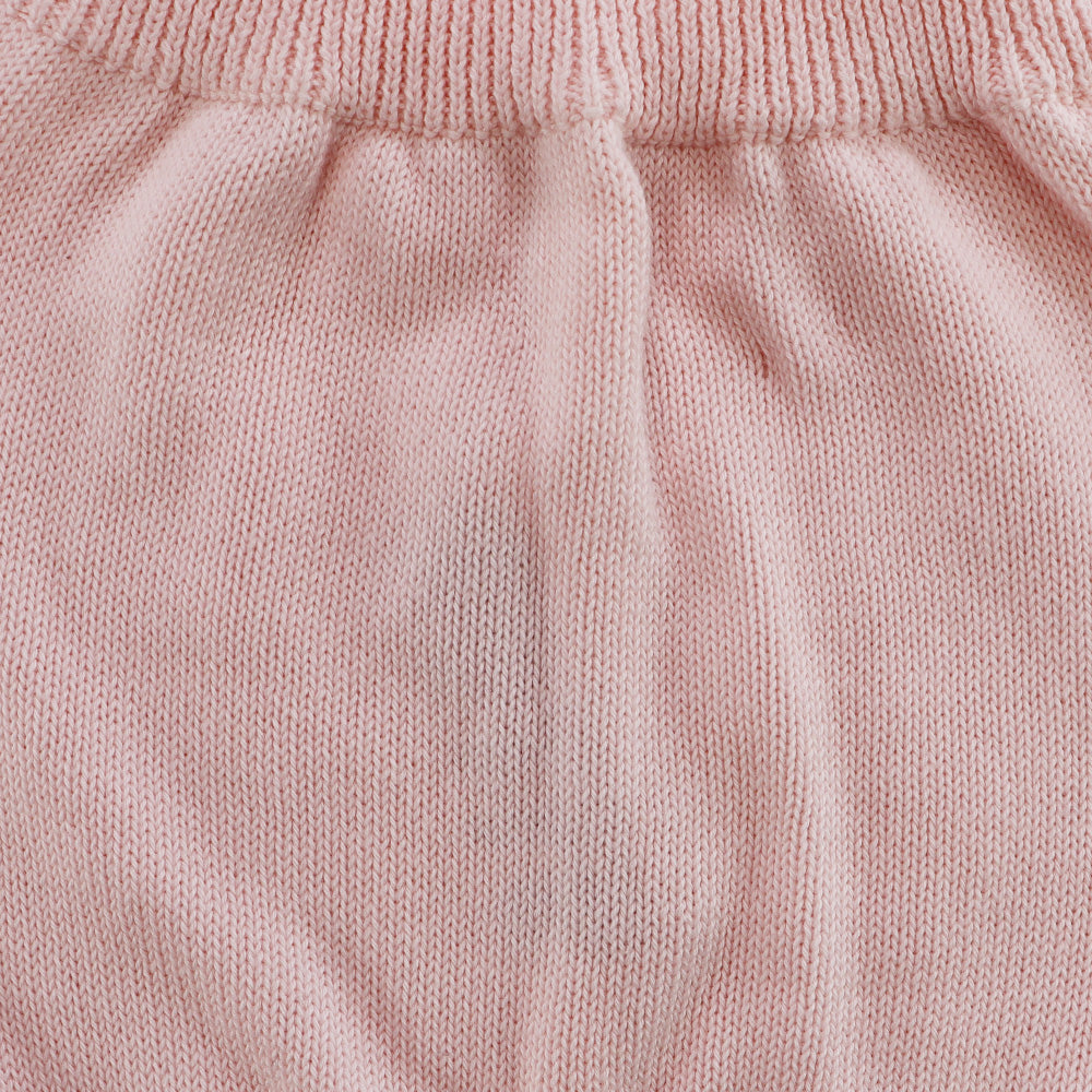 Paz Rodriguez Pink and White Knit Baby Giletu Vest