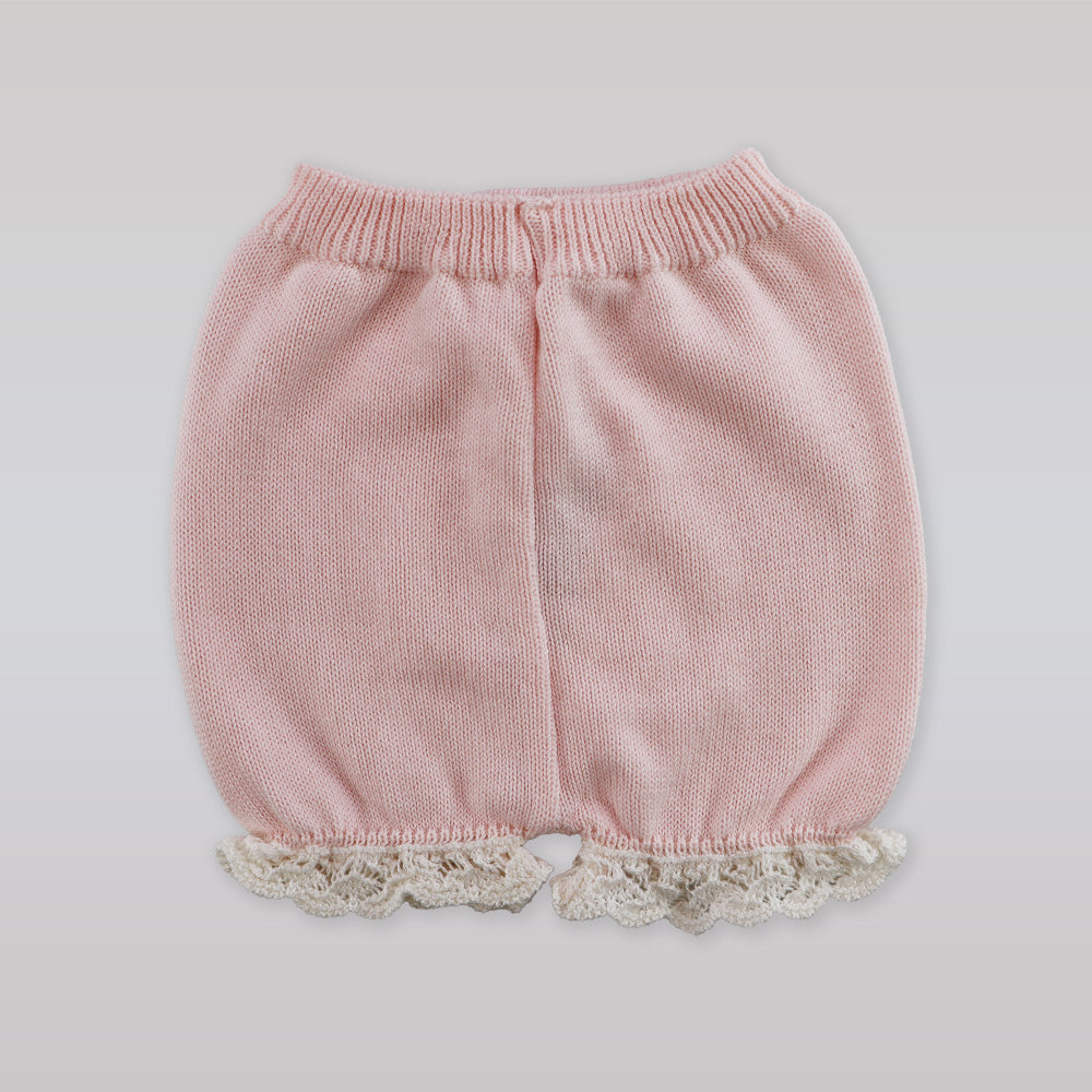 Paz Rodriguez Pink and White Knit Baby Giletu Vest