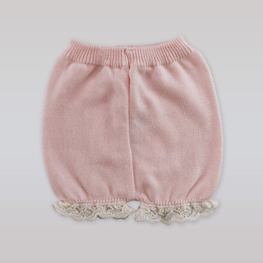 Paz Rodriguez Pink and White Knit Baby Giletu Vest