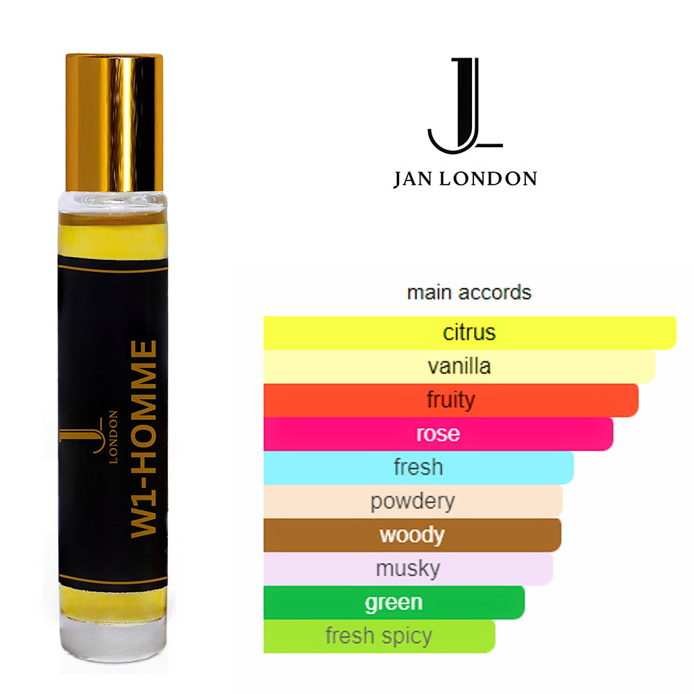 Jan London W1 Homme Vegan Attar Oil Alcohol-Free Perfume 10ml
