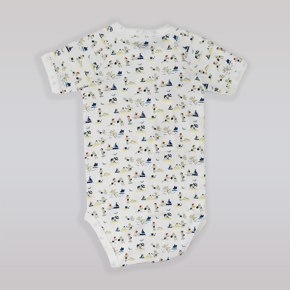 Petit Bateau Baby Short Sleeve Stanny White Cotton Bodysuit