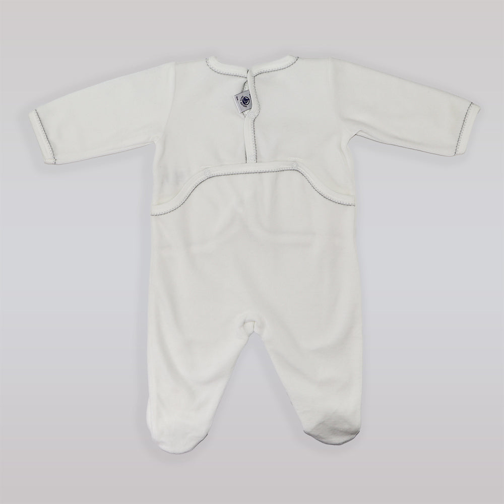 Petit Bateau Soft Cotton Baby Sleepsuit Pajamas in White
