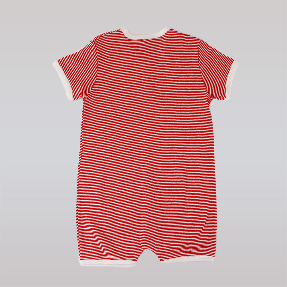 Petit Bateau Baby Blue Striped Short Sleeved Cotton Combicour