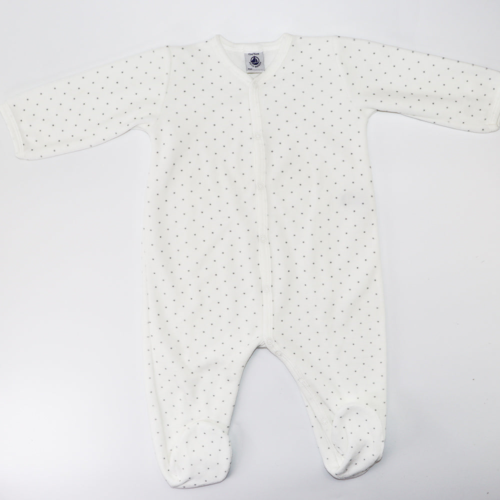 Petit Bateau Soft Blue Cotton Footless Sleepsuit for Toddlers