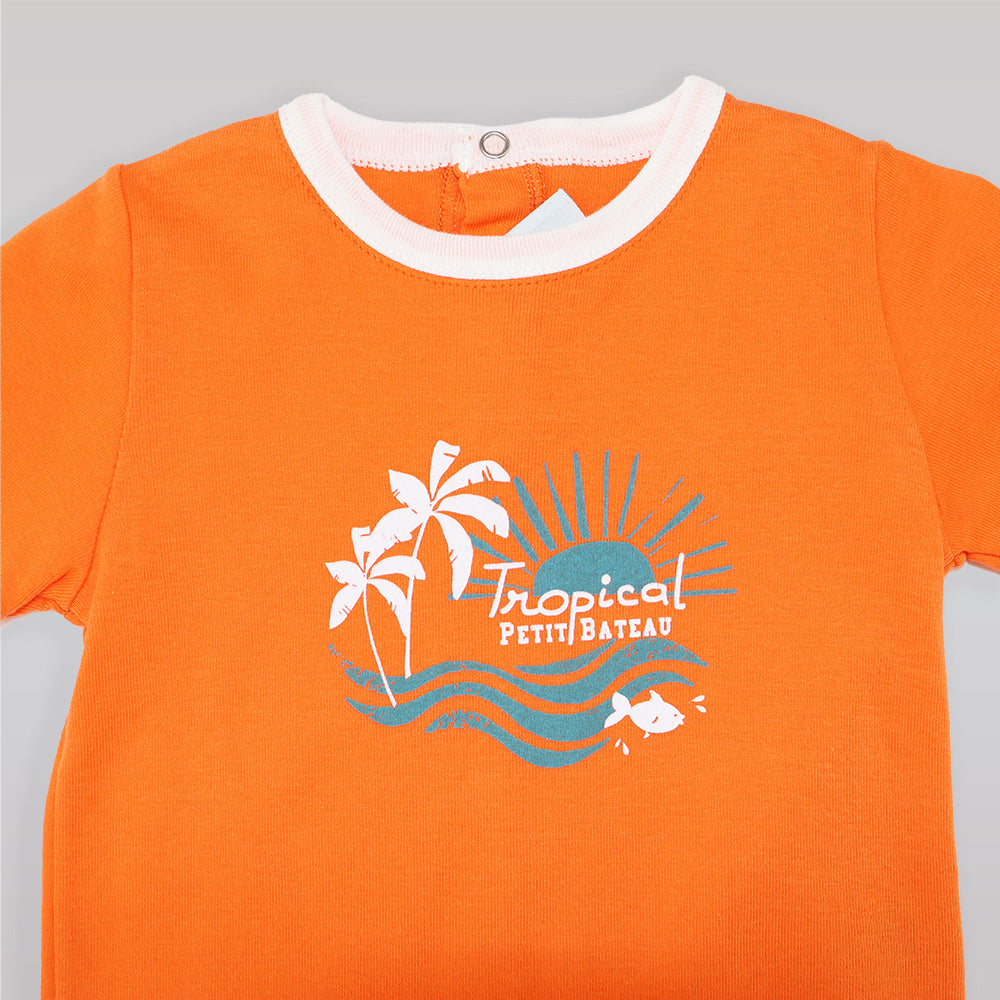 Petit Bateau Blue Striped Soft Cotton Baby Tee Shirt