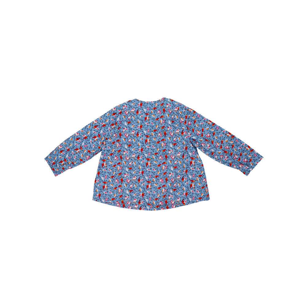 Petit Bateau Baby Girls Long Sleeve Floral Cotton Blouse