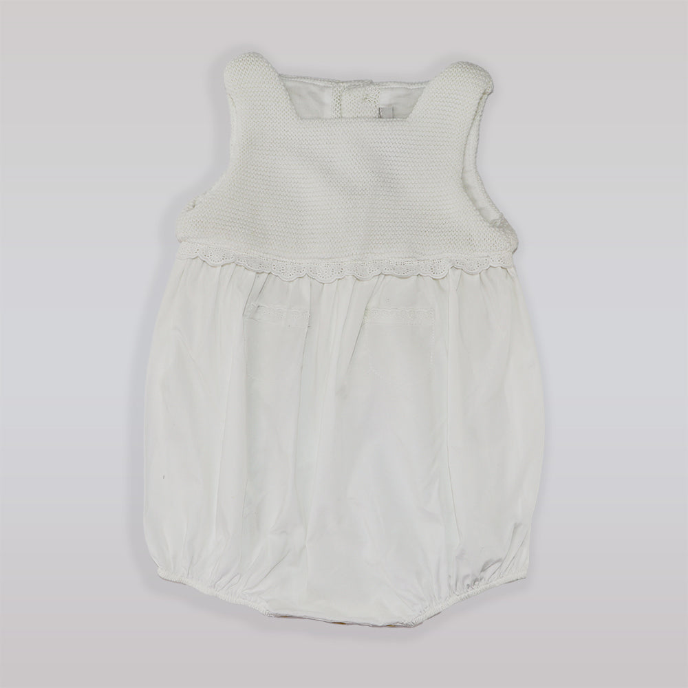 Purete Du Bebe Soft Blue Cotton Baby Overalls Romper