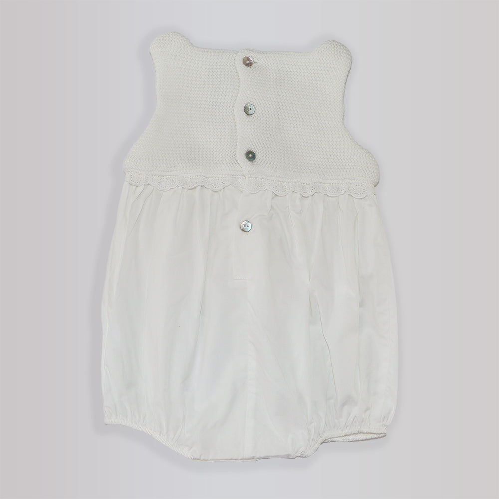 Purete Du Bebe Soft Blue Cotton Baby Overalls Romper