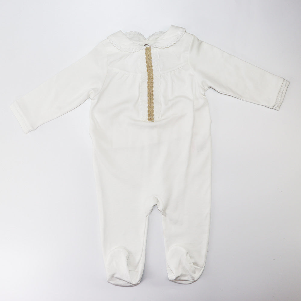 Purete Du Bebe Soft Cotton Baby Grow with Delicate Embroidery