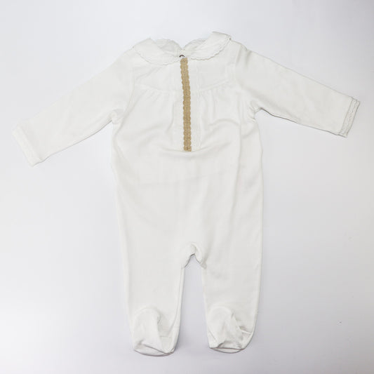 Purete Du Bebe Soft Cotton Baby Grow with Delicate Embroidery