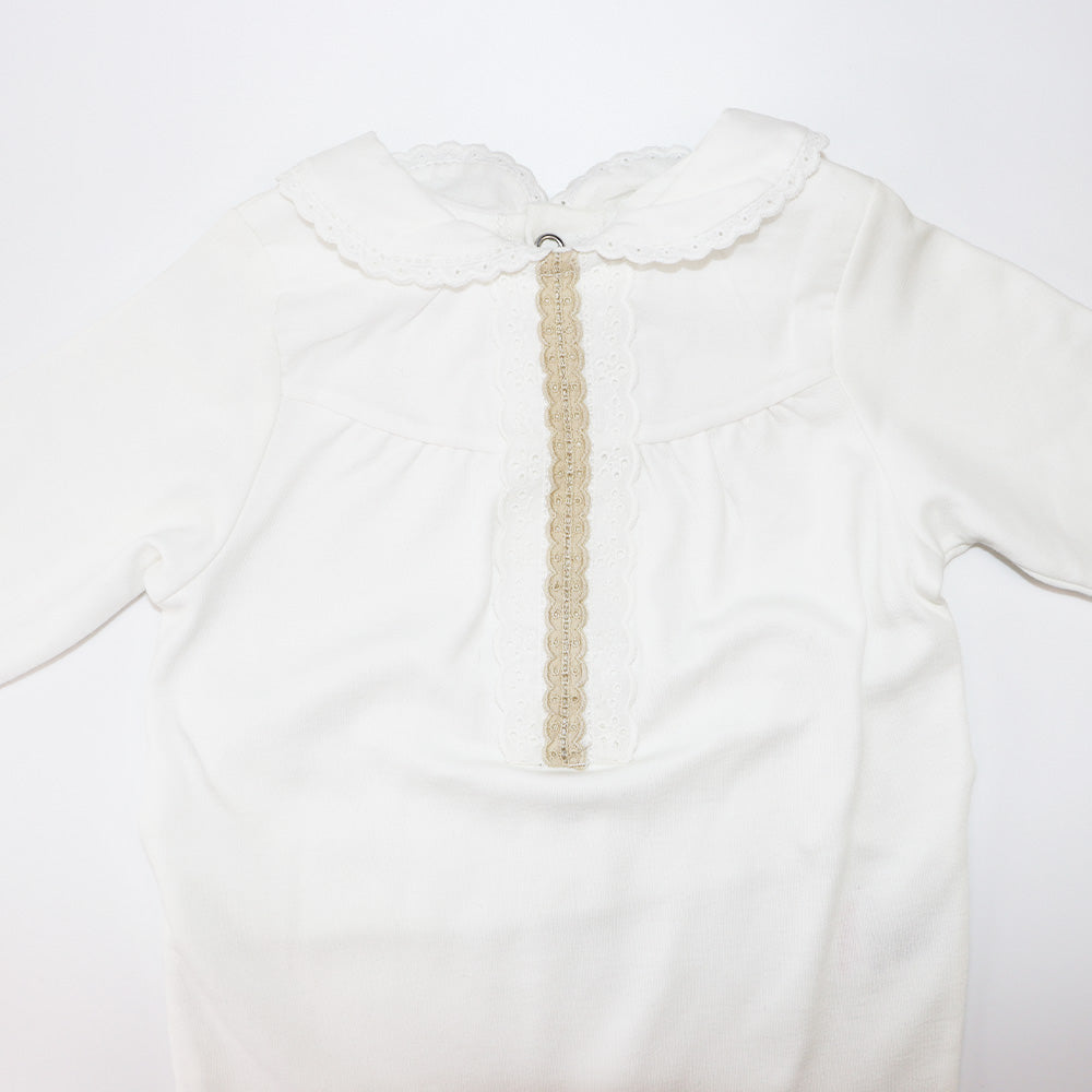 Purete Du Bebe Soft Cotton Baby Grow with Delicate Embroidery