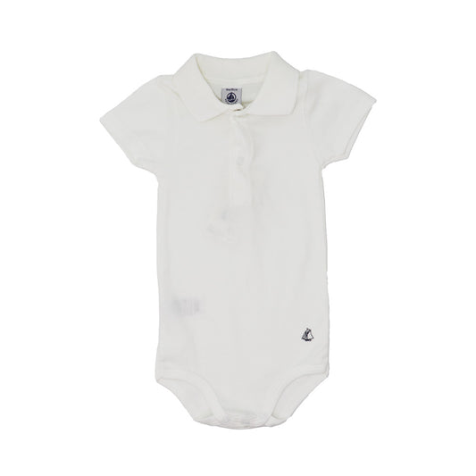 Petit Bateau Baby White Sailboat Print Cotton Body Suit