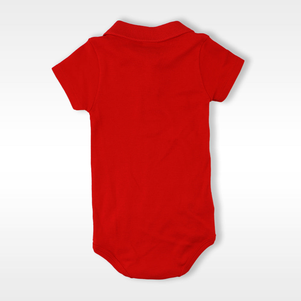 Petit Bateau Baby Sailor Print Red Cotton Short Sleeve Bodysuit