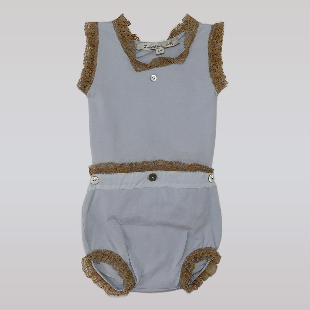 Purete Du Bebe Elegant Knit Two Piece Baby Sweater Set