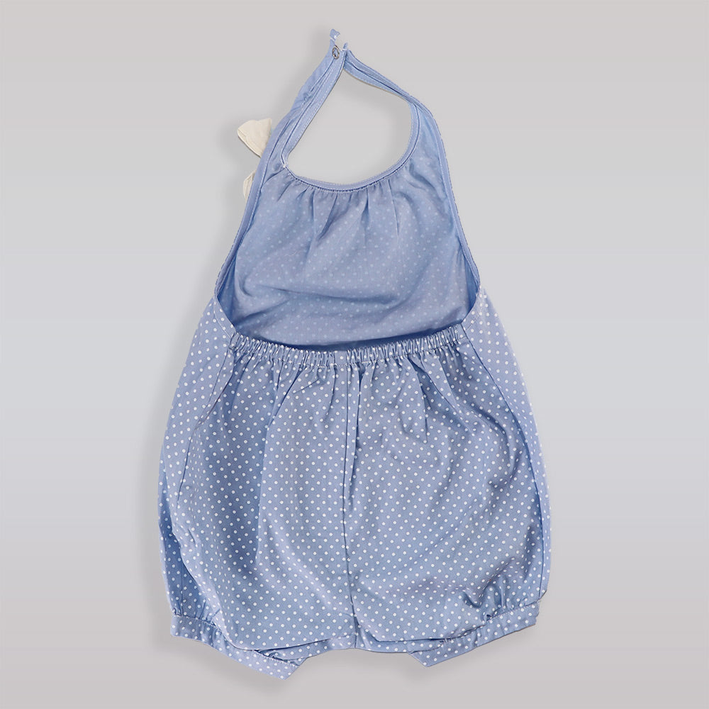 Purete Du Bebe Baby Blue Soft Cotton Overall Romper Suit