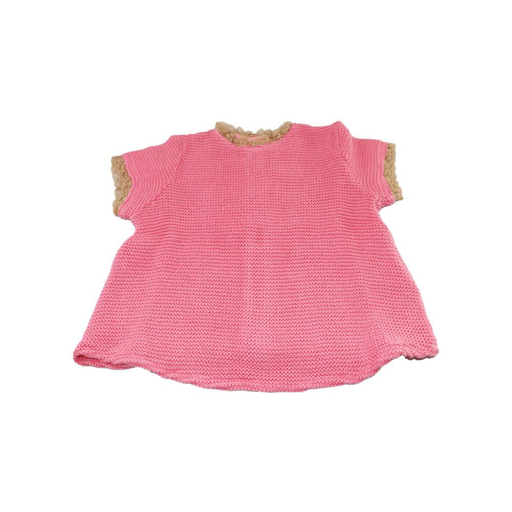 Purete Du Bebe Soft Light Pink Baby Knit Sweater 3M