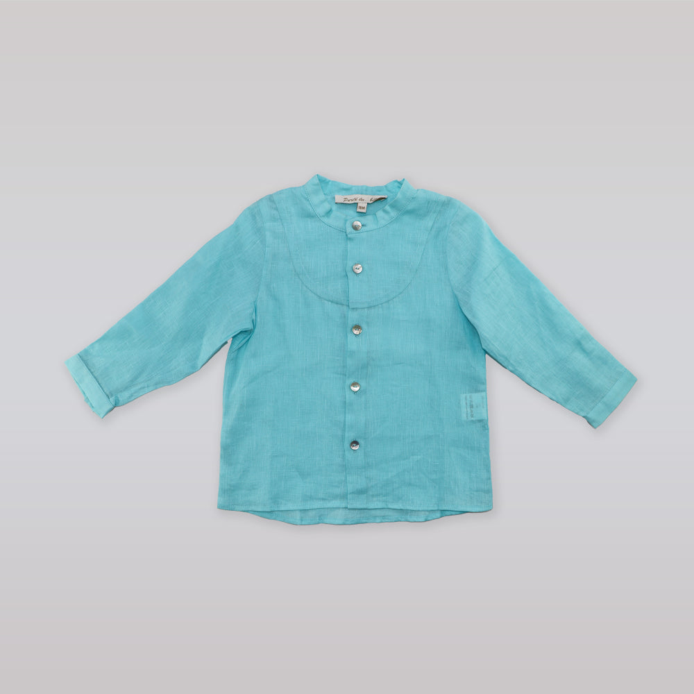 Purete Du Bebe Baby Teal Cotton Knit Overall Romper