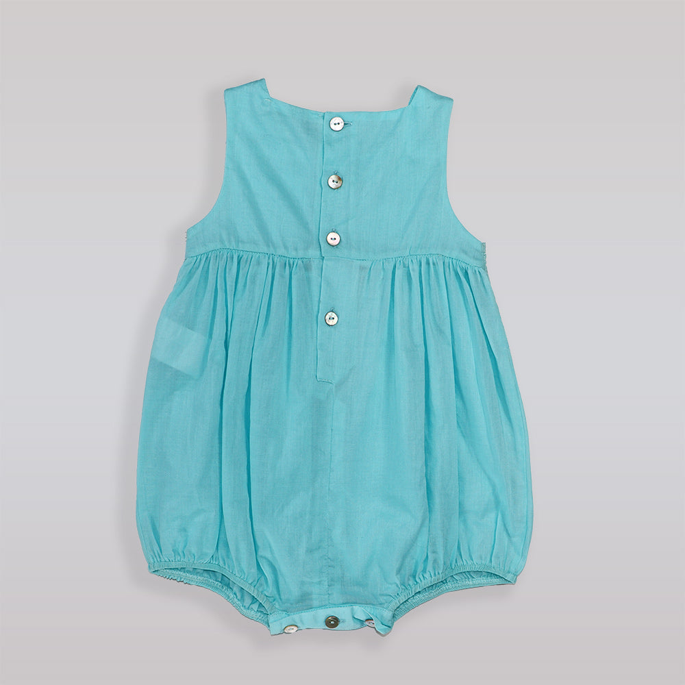 Purete Du Bebe Soft Cotton Baby Overalls Blue Romper Outfit