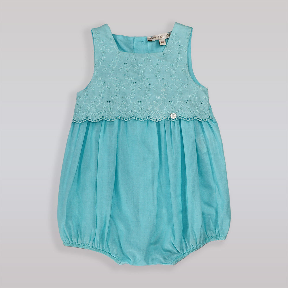 Purete Du Bebe Soft Cotton Baby Overalls Blue Romper Outfit