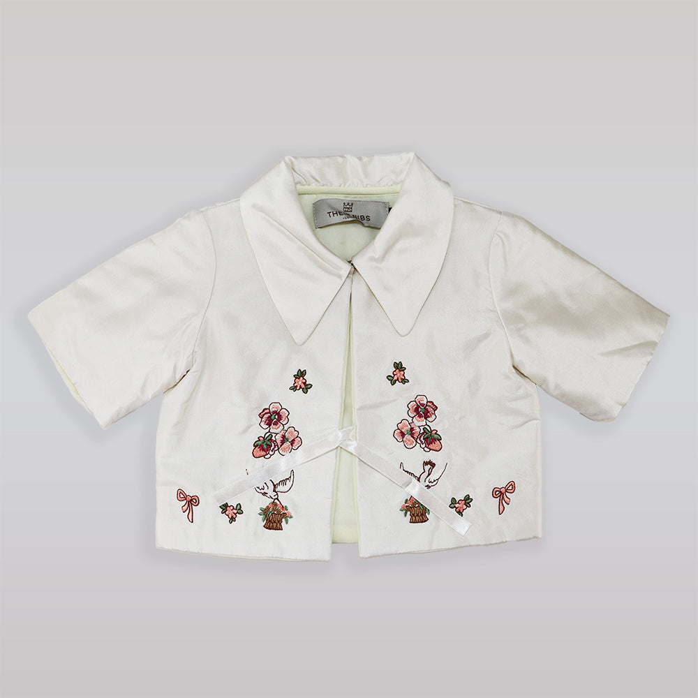 Their Nibs Babies SLK Ocean Print Ivory Quilted Winter Jacket