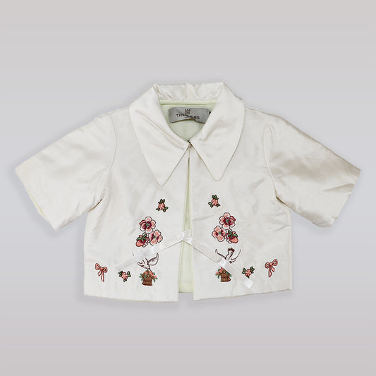 Their Nibs Babies SLK Ocean Print Ivory Quilted Winter Jacket