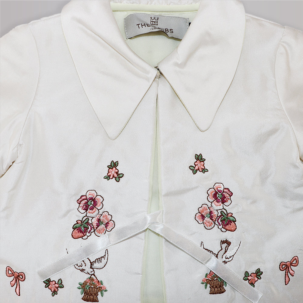 Their Nibs Babies SLK Ocean Print Ivory Quilted Winter Jacket