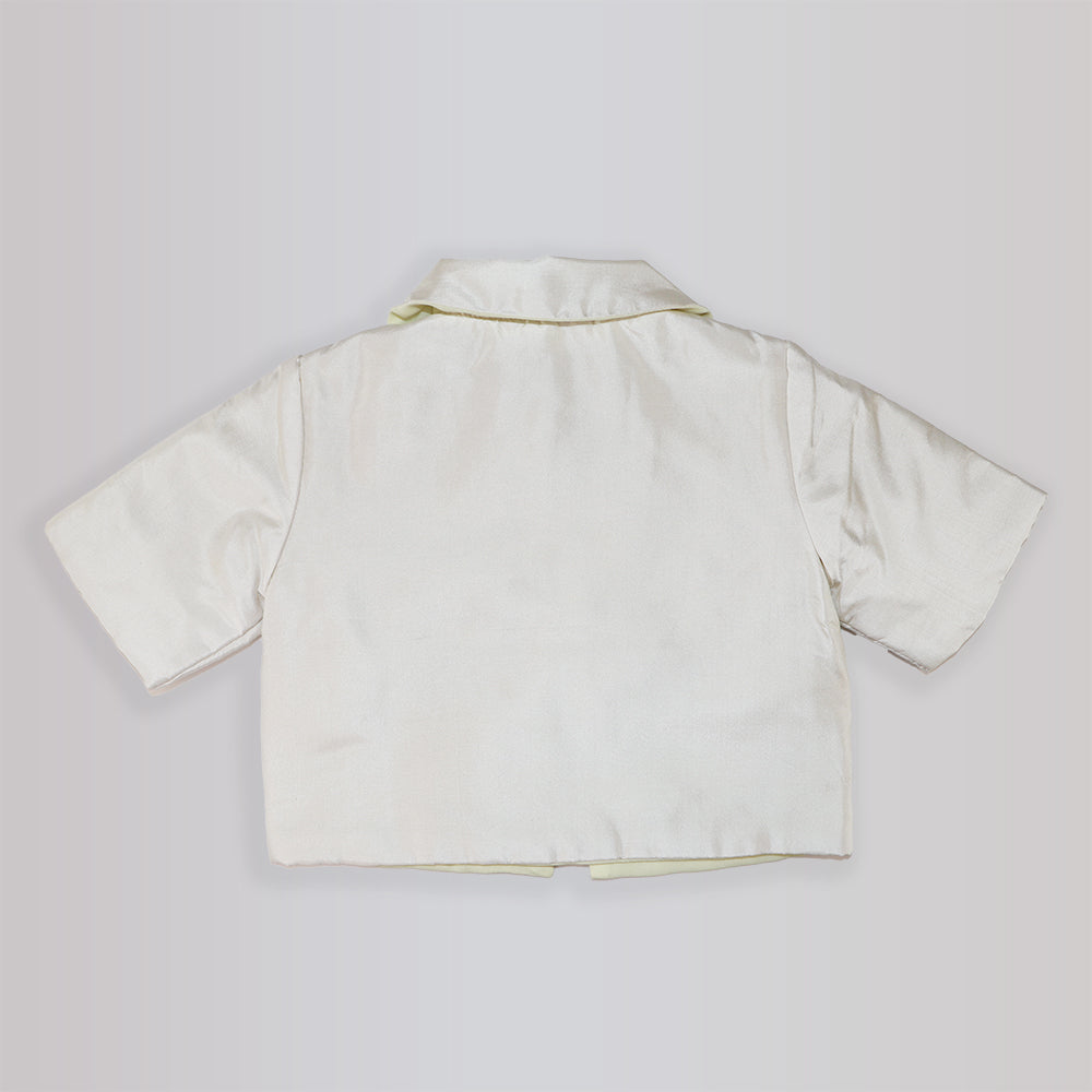 Their Nibs Babies SLK Ocean Print Ivory Quilted Winter Jacket