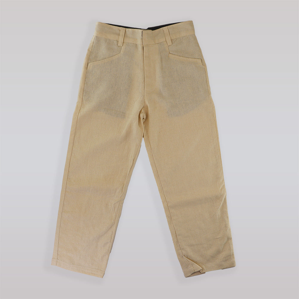 Their Nibs Boys Vintage Beige Cotton Trousers with Classic Fit