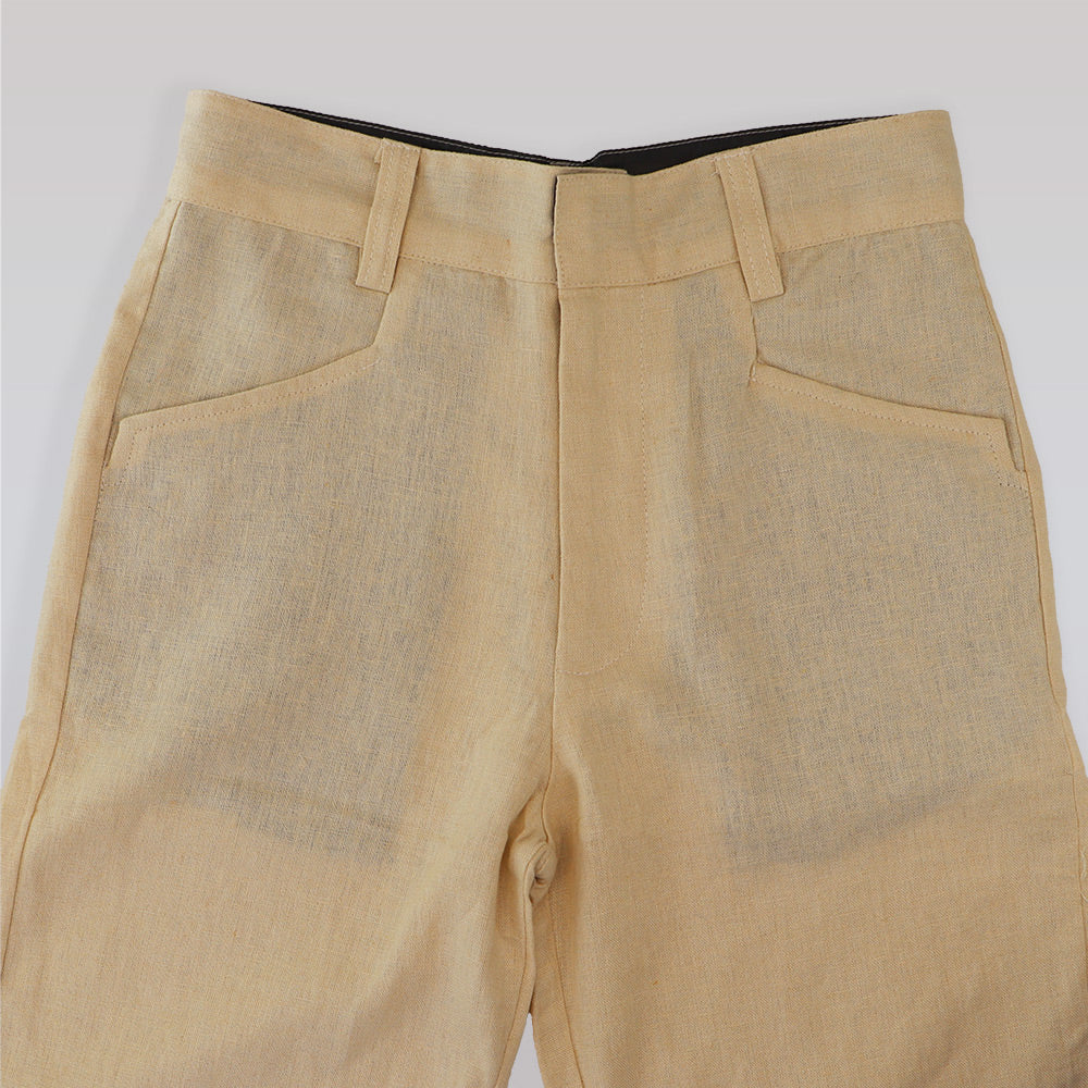 Their Nibs Boys Vintage Beige Cotton Trousers with Classic Fit