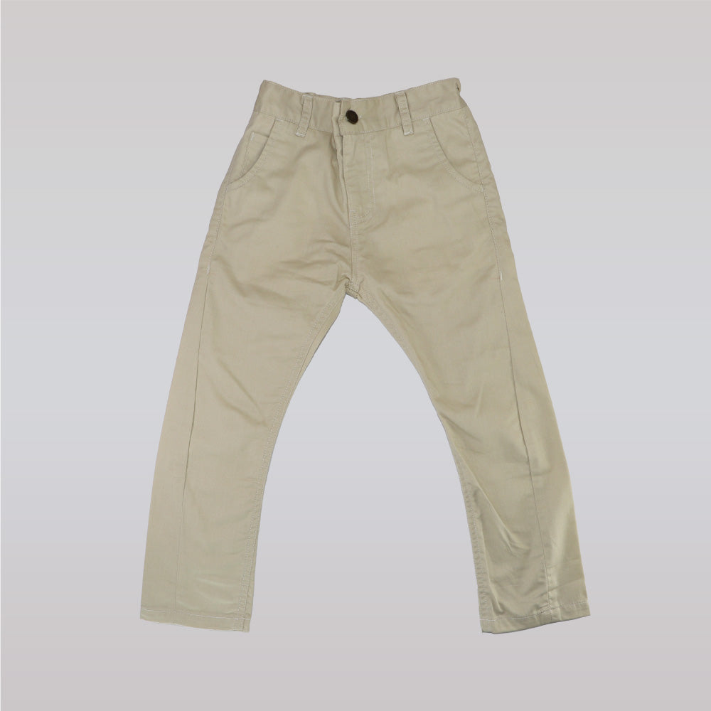 Their Nibs Boys Beige Cotton Chino Trousers Classic Fit