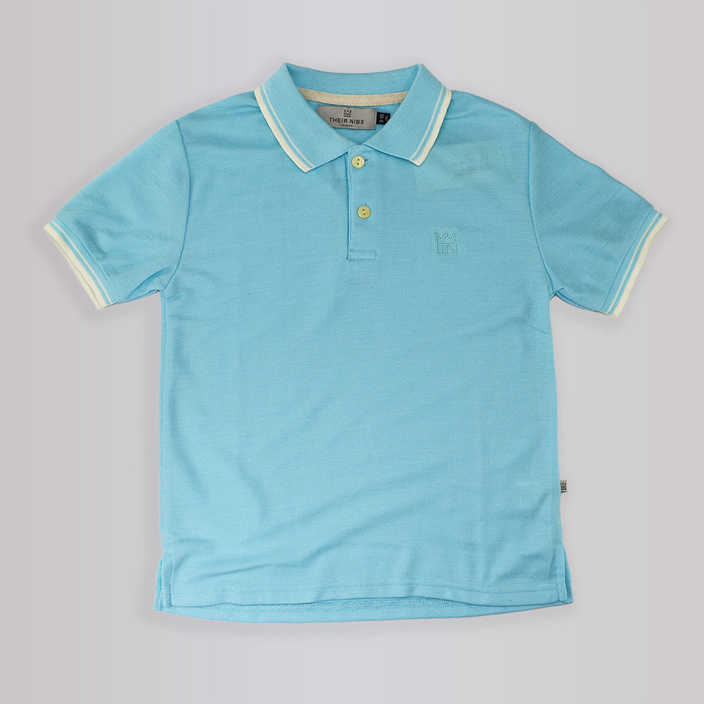 Their Nibs Boys Pale Blue Jersey Polo Short Sleeve T-Shirt