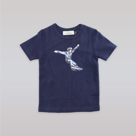 Their Nibs Boys Navy Cotton Retro Skateboard Print T-Shirt