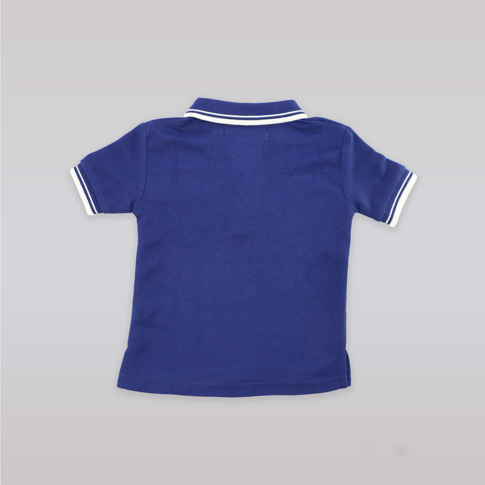 Their Nibs Navy Blue Baby Polo T-shirt with Contrast Collar