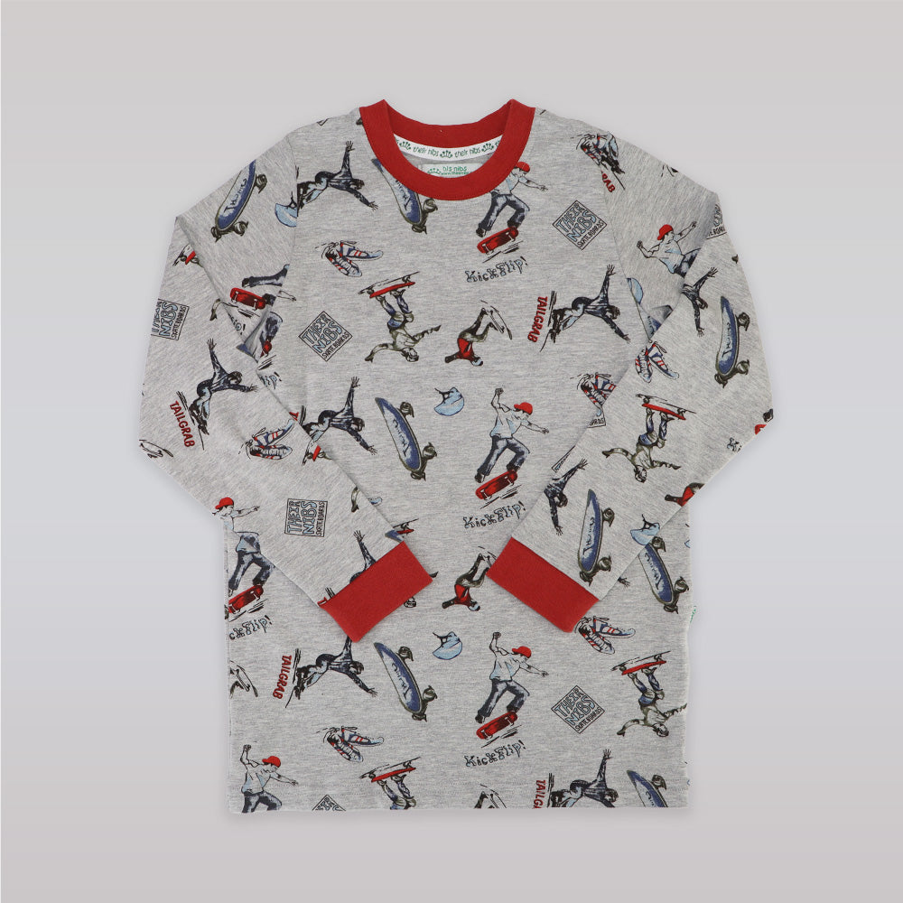 Their Nibs Boys Skate Board Print Soft Cotton Pajama Set