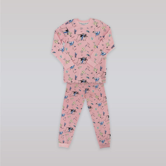 Their Nibs Girls Russian Doll Ballerina Peach Cotton Pajamas