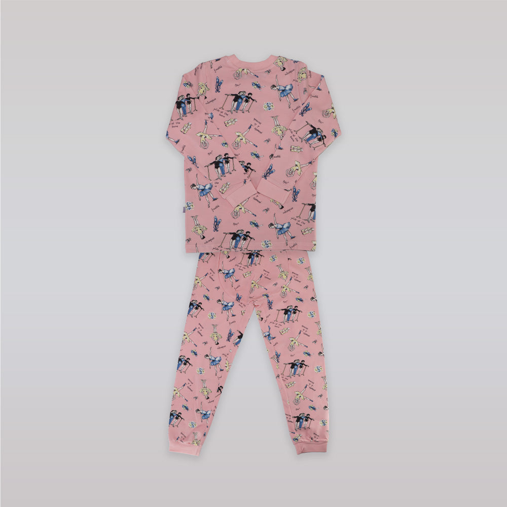 Their Nibs Girls Russian Doll Ballerina Peach Cotton Pajamas