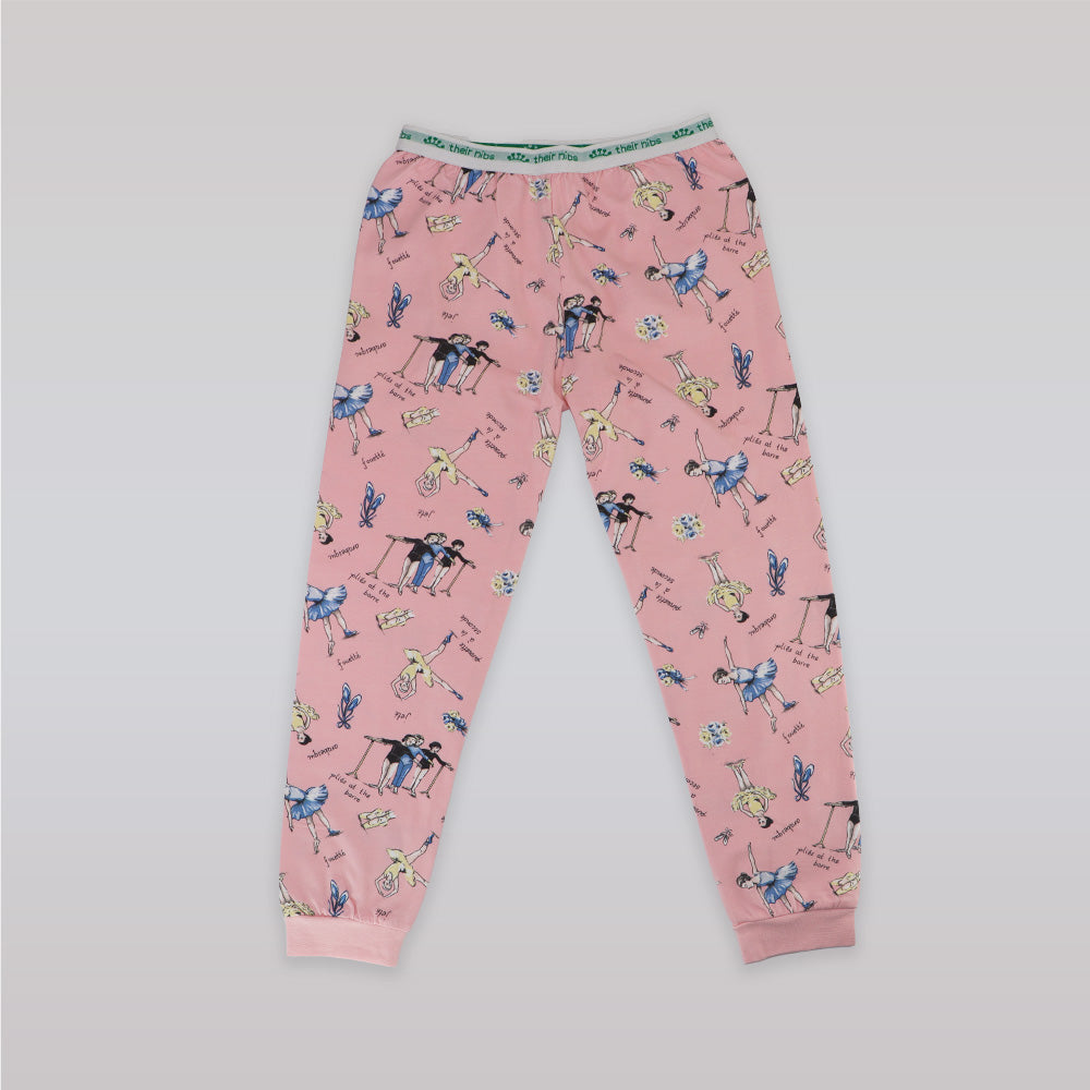 Their Nibs Girls Russian Doll Ballerina Peach Cotton Pajamas