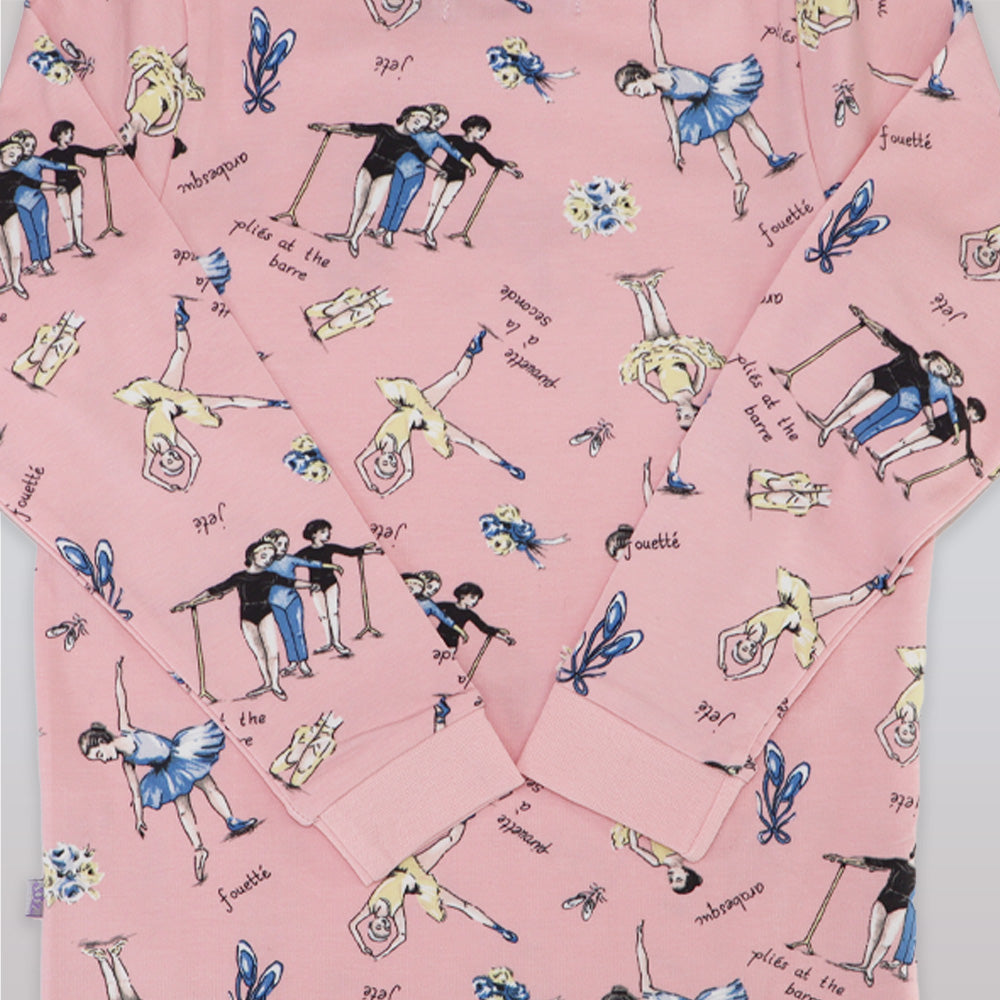 Their Nibs Girls Russian Doll Ballerina Peach Cotton Pajamas