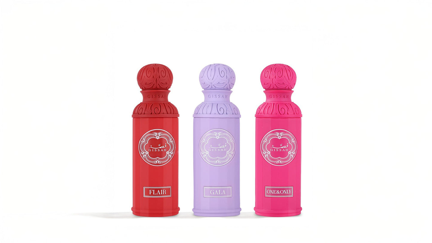 Gissah Enchanted Feminine Fragrance Set Featuring Three 50ml Eau de Parfums