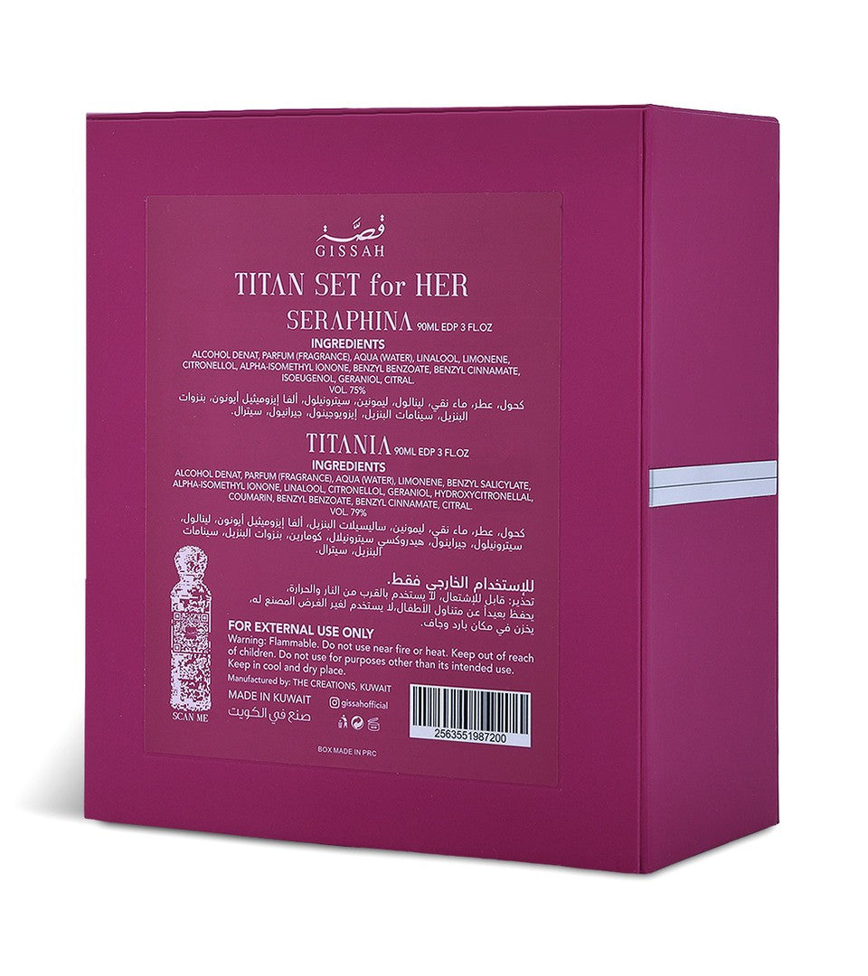 Gissah Titan Her Fragrance Gift Set - Two 90ml Perfumes