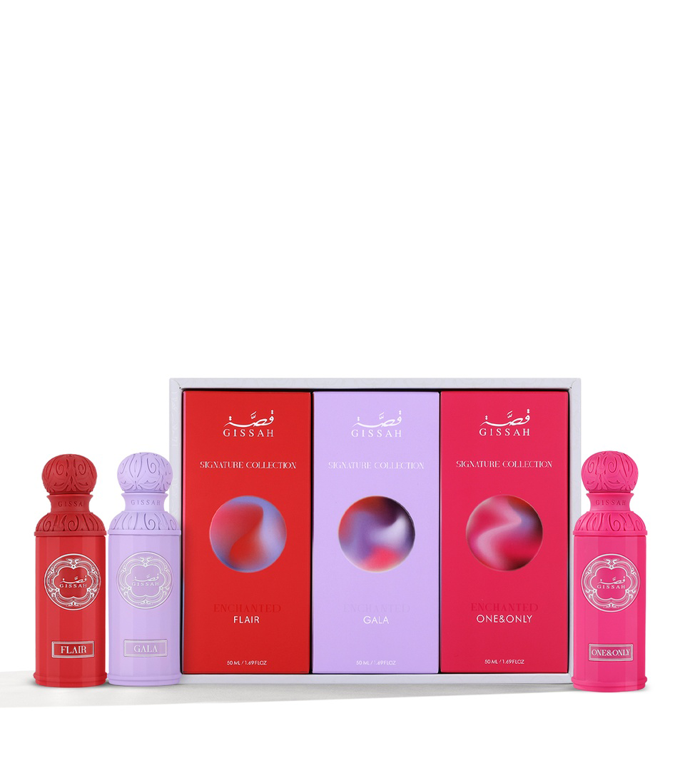 Gissah Enchanted Feminine Fragrance Set Featuring Three 50ml Eau de Parfums