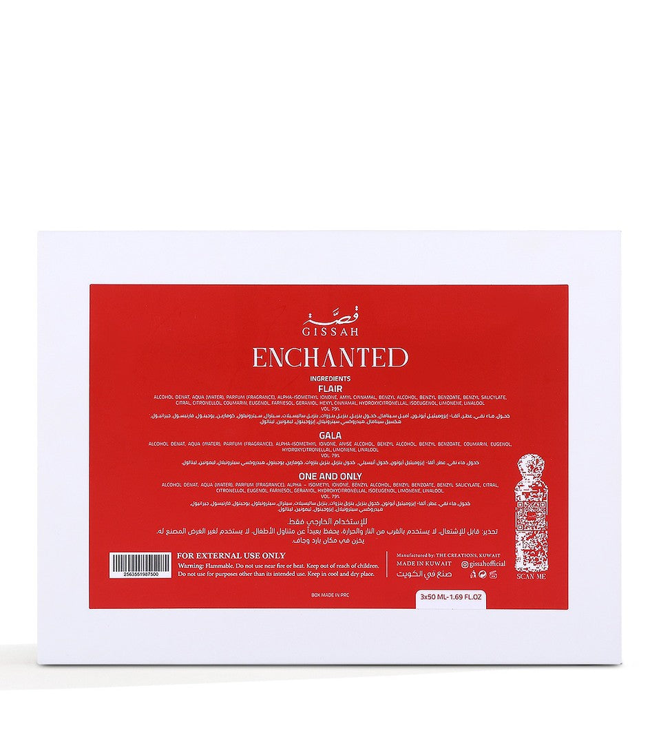 Gissah Enchanted Feminine Fragrance Set Featuring Three 50ml Eau de Parfums