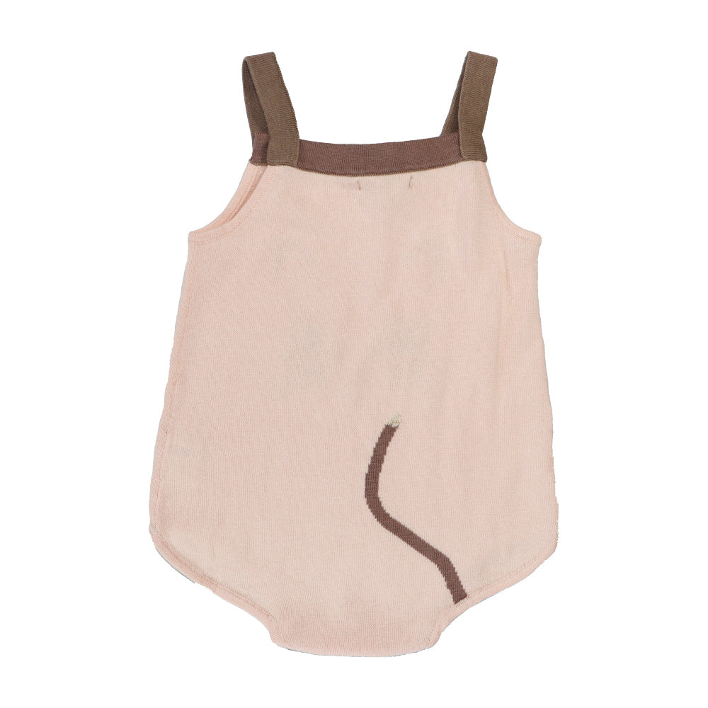 I Love Gorgeous Shell Pink Cotton Baby Cat Suit Romper