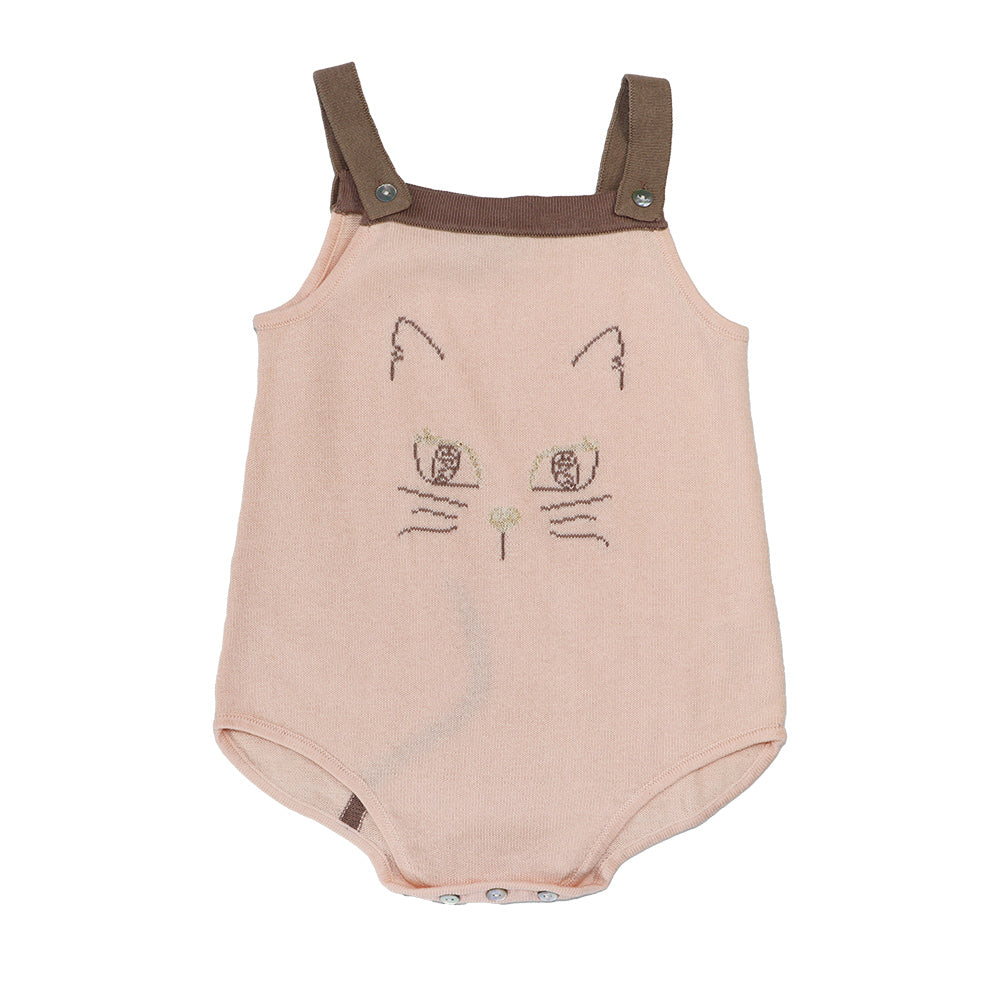 I Love Gorgeous Shell Pink Cotton Baby Cat Suit Romper
