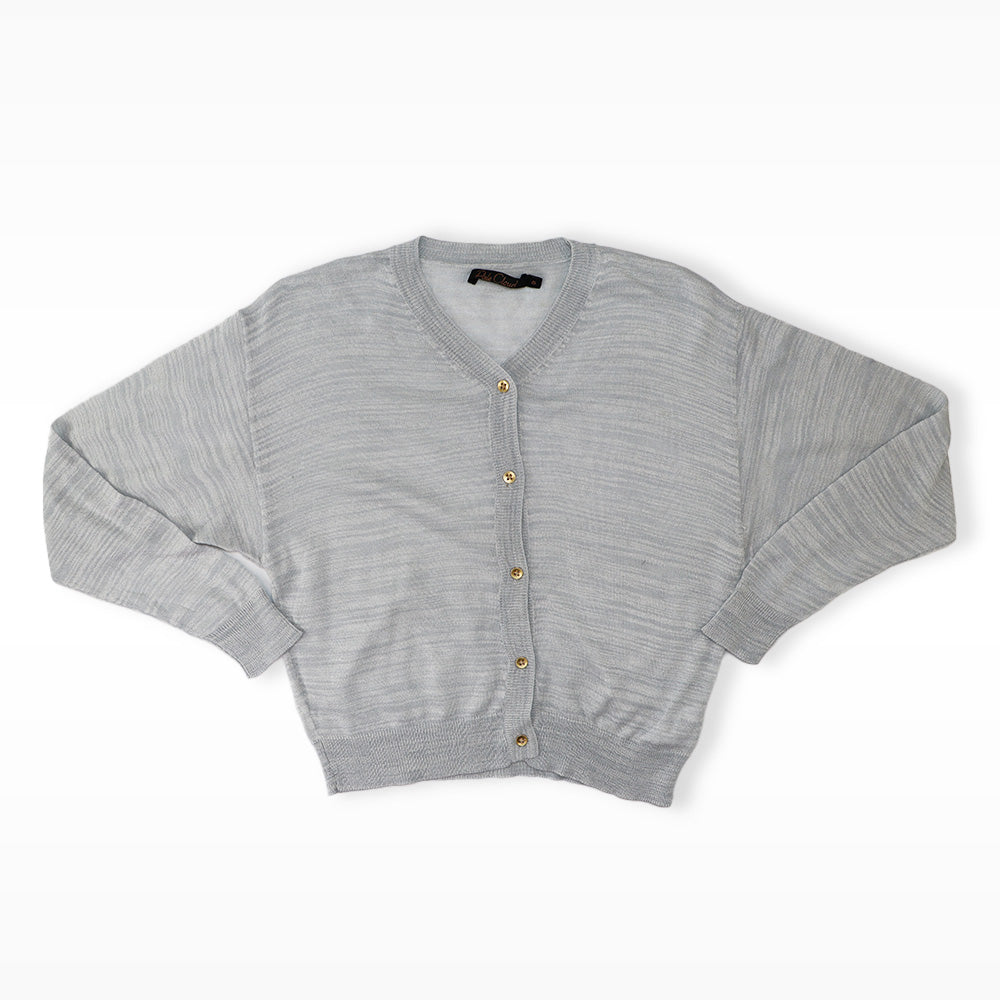 Pale Cloud Girls Yakira Knit Cardigan in Dusted Blue