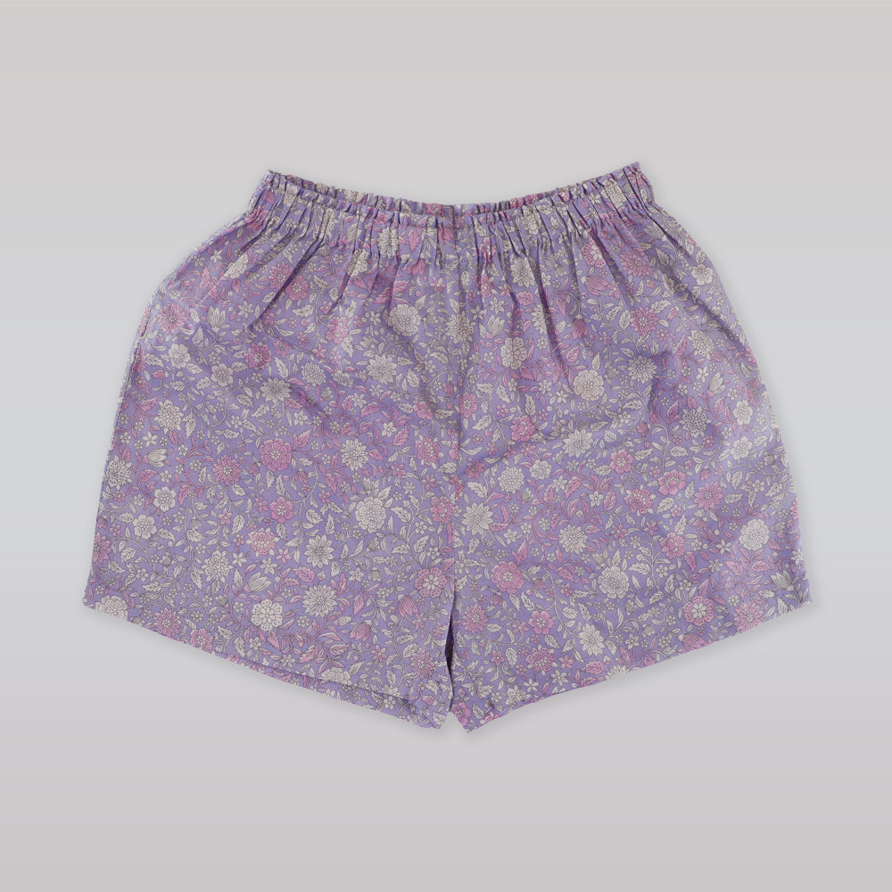 Rachel Riley Girls Floral Ruched Cotton Pyjamas in Lilac